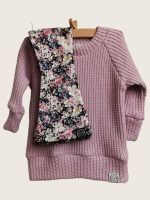 Big knit sweater roze en legging